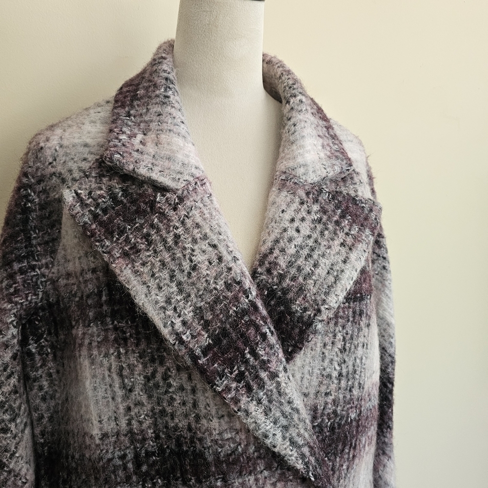 NWT Veronica Beard wool blend Deena Dickey Plaid Coat size M - Picture 4 of 10